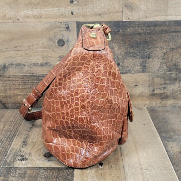 Coach Kristin Embossed Walnut Brown Croc Leather Bag Purse Satchel Limited 16827 - Picture 7 of 16